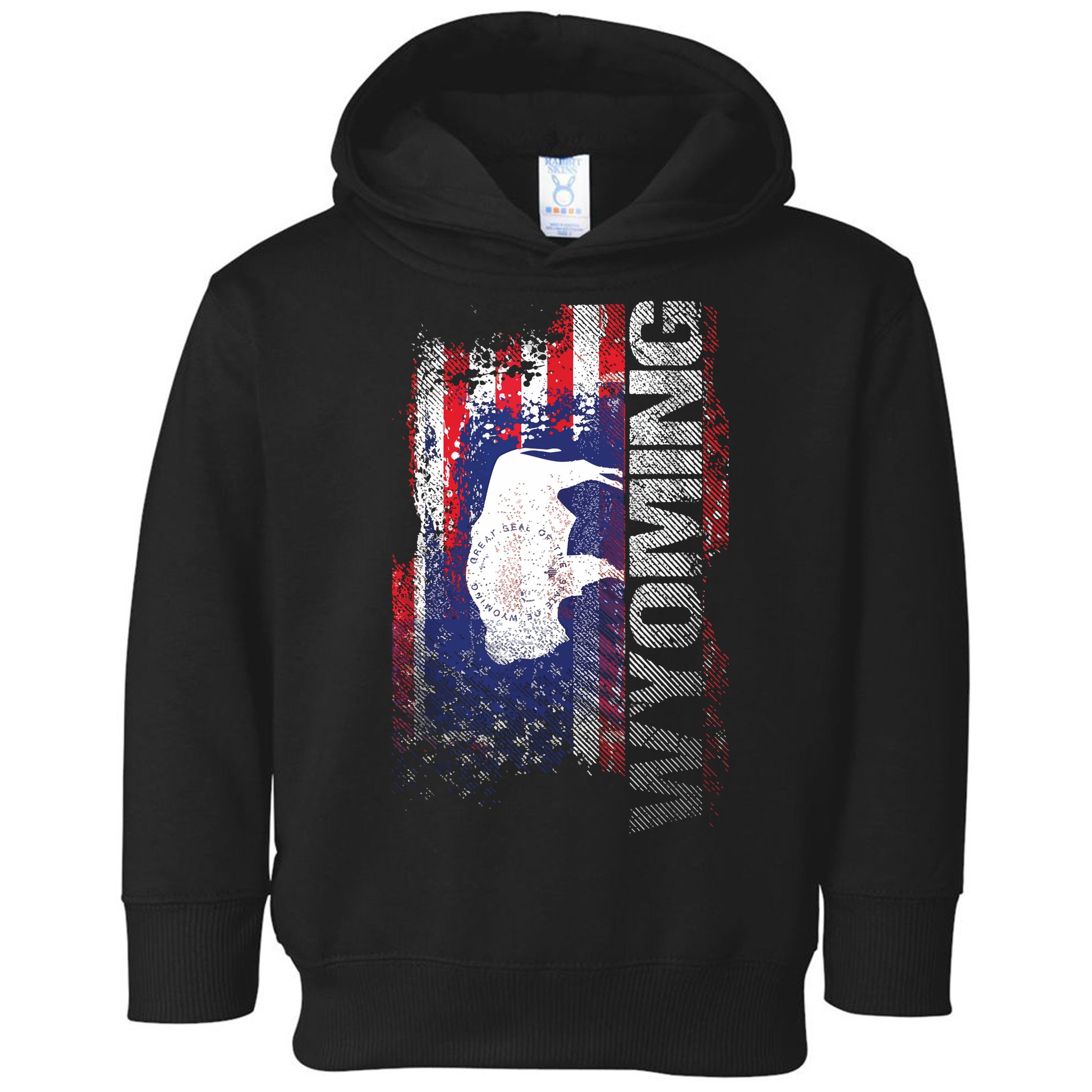 Wyoming State Usa Flag Souvenir Gift Toddler Hoodie