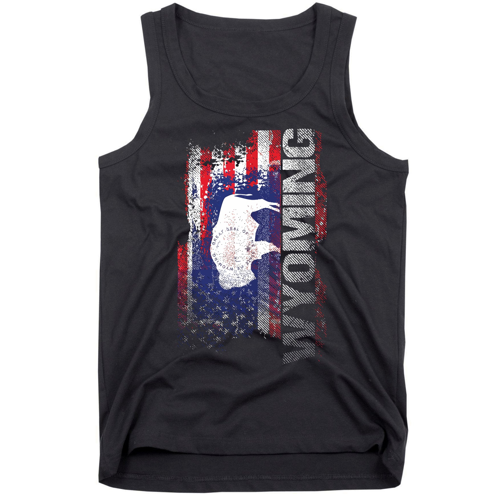 Wyoming State Usa Flag Souvenir Gift Tank Top