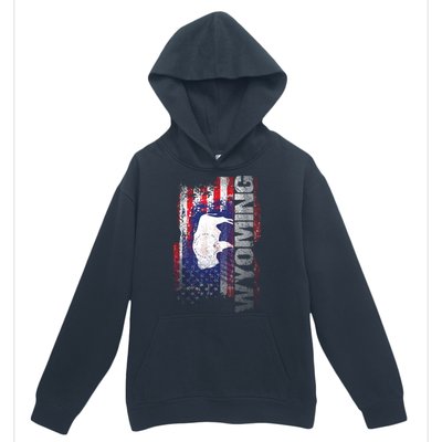 Wyoming State Usa Flag Souvenir Gift Urban Pullover Hoodie