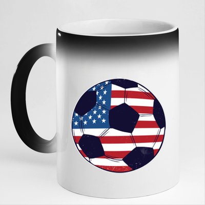 World Soccer United States 11oz Black Color Changing Mug