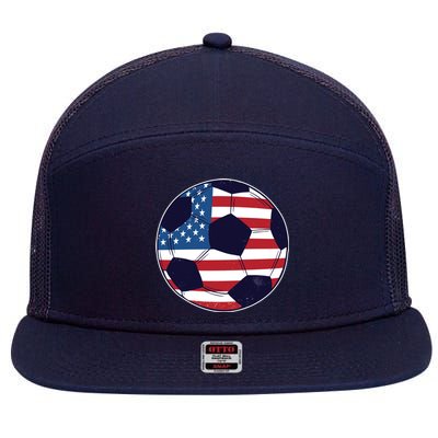 World Soccer United States 7 Panel Mesh Trucker Snapback Hat