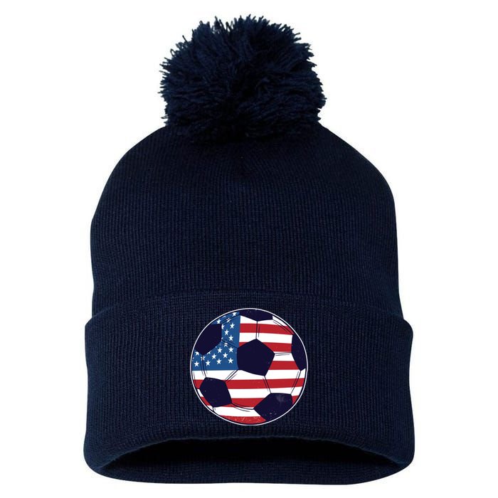 World Soccer United States Pom Pom 12in Knit Beanie