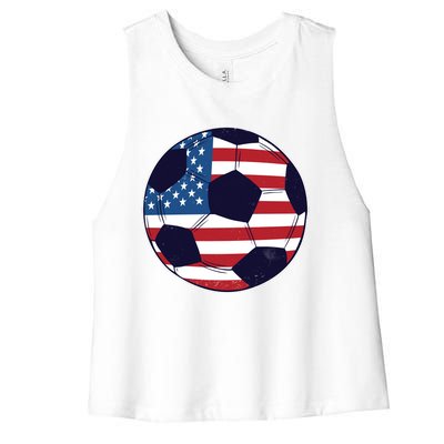 World Soccer United States Women's Racerback Cropped Tank