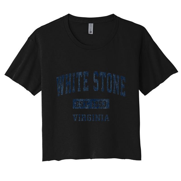 White Stone Virginia Va Vintage Athletic Sports Crop Top