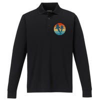 Whale Shark Vintage Sunset Performance Long Sleeve Polo