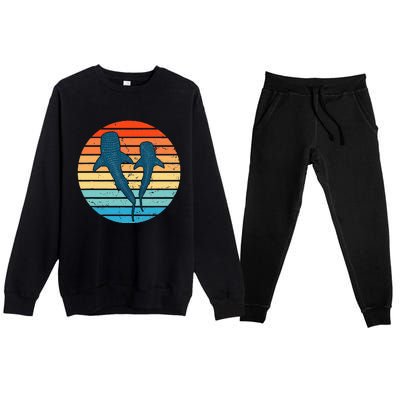 Whale Shark Vintage Sunset Premium Crewneck Sweatsuit Set