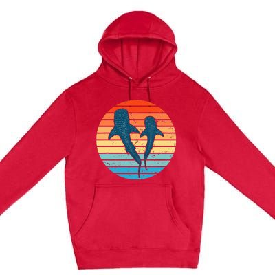 Whale Shark Vintage Sunset Premium Pullover Hoodie