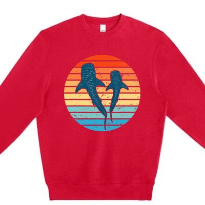 Whale Shark Vintage Sunset Premium Crewneck Sweatshirt