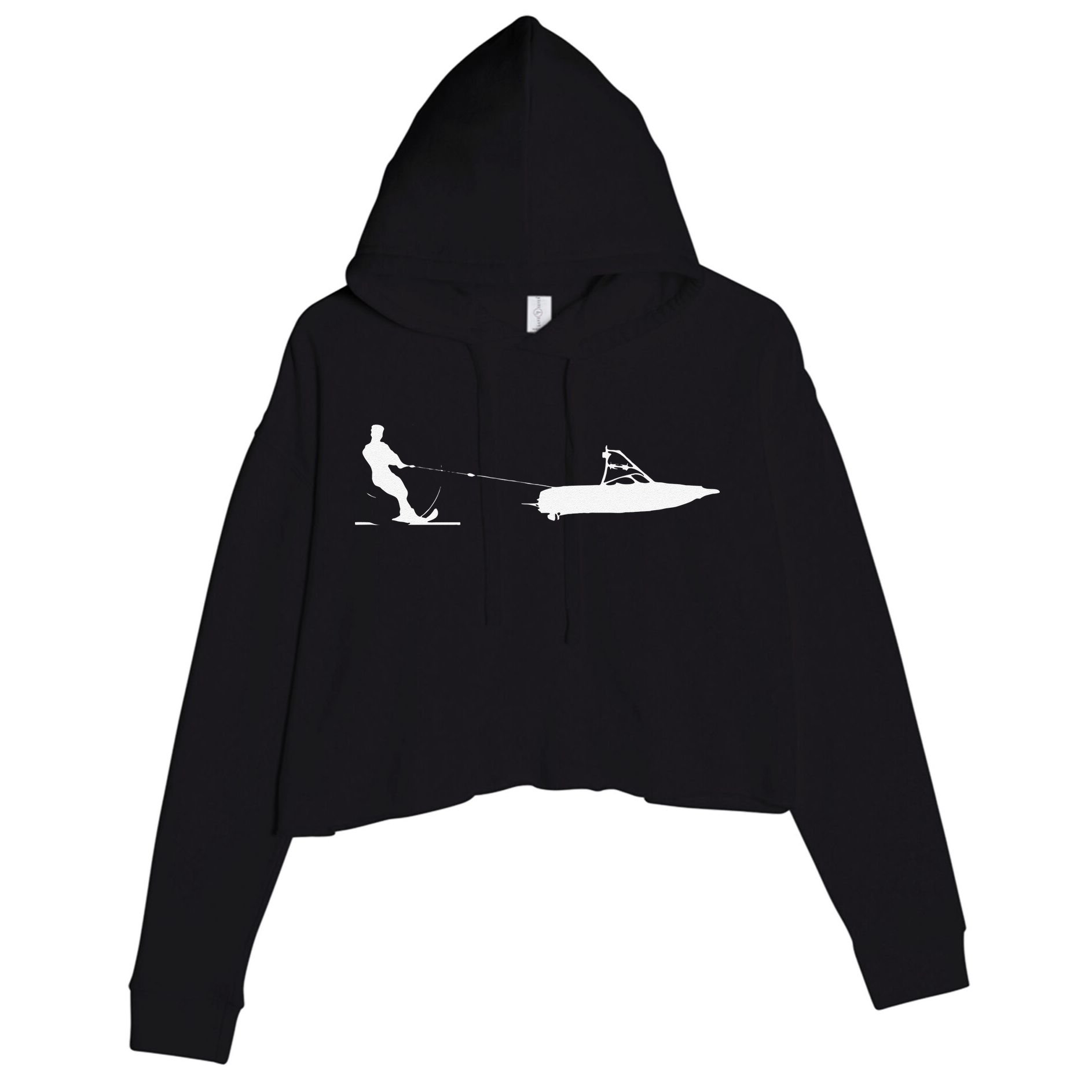 Water Ski vintage Water Skiing Gift For Water Skiers Crop Fleece Hoodie
