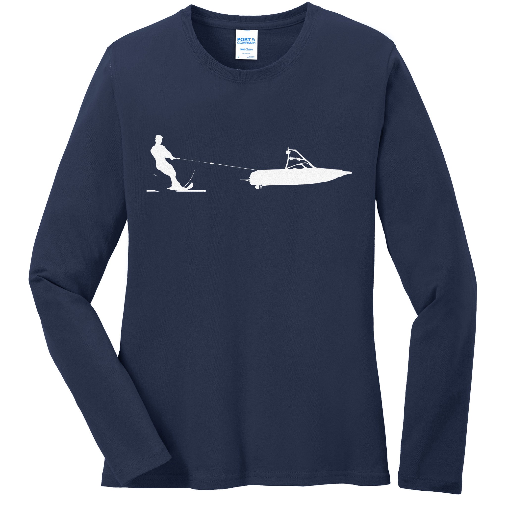 Water Ski vintage Water Skiing Gift For Water Skiers Ladies Long Sleeve Shirt