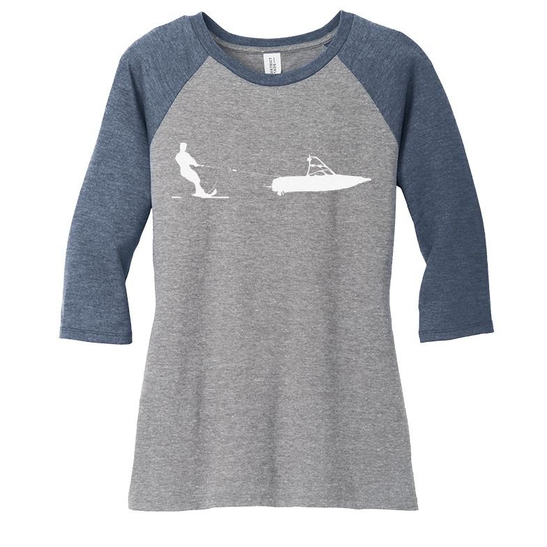 Water Ski vintage Water Skiing Gift For Water Skiers Women's Tri-Blend 3/4-Sleeve Raglan Shirt