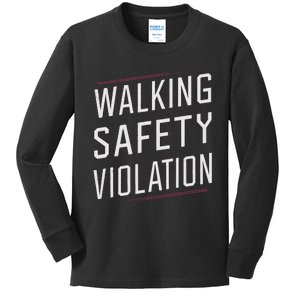 Walking Safety Violation Kids Long Sleeve Shirt