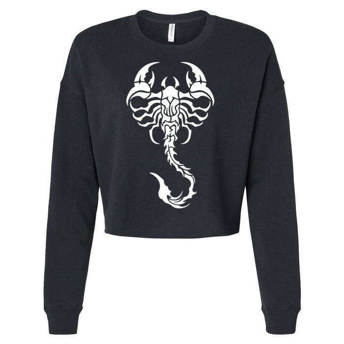 White Scorpion Cropped Pullover Crew