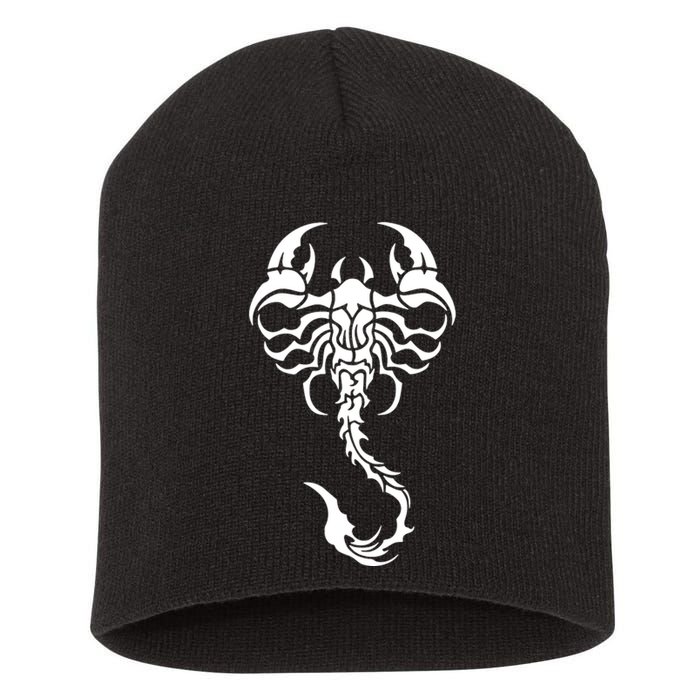 White Scorpion Short Acrylic Beanie