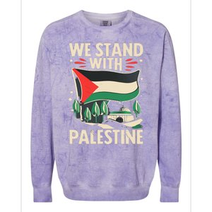 We Stand With Palestine For Their Freedom Free Palestine Colorblast Crewneck Sweatshirt