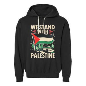 We Stand With Palestine For Their Freedom Free Palestine Garment-Dyed Fleece Hoodie