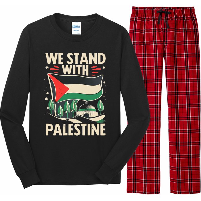 We Stand With Palestine For Their Freedom Free Palestine Long Sleeve Pajama Set