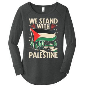 We Stand With Palestine For Their Freedom Free Palestine Women's Perfect Tri Tunic Long Sleeve Shirt