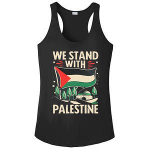 We Stand With Palestine For Their Freedom Free Palestine Ladies PosiCharge Competitor Racerback Tank