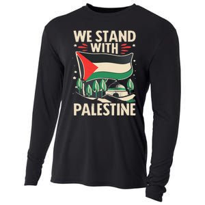 We Stand With Palestine For Their Freedom Free Palestine Cooling Performance Long Sleeve Crew