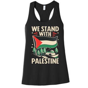 We Stand With Palestine For Their Freedom Free Palestine Women's Racerback Tank