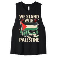 We Stand With Palestine For Their Freedom Free Palestine Women's Racerback Cropped Tank