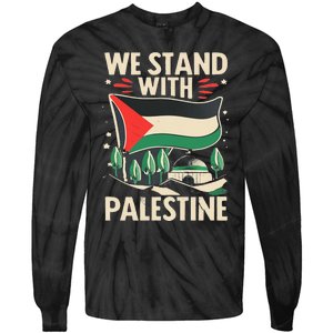 We Stand With Palestine For Their Freedom Free Palestine Tie-Dye Long Sleeve Shirt