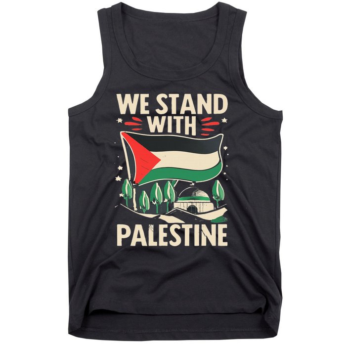 We Stand With Palestine For Their Freedom Free Palestine Tank Top