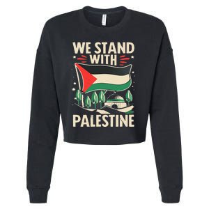 We Stand With Palestine For Their Freedom Free Palestine Cropped Pullover Crew