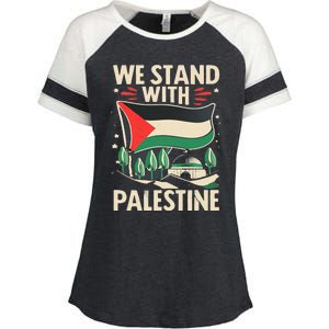 We Stand With Palestine For Their Freedom Free Palestine Enza Ladies Jersey Colorblock Tee