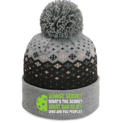 Whose Serve WhatS The Score What Day Is It Pickleball Lover The Baniff Cuffed Pom Beanie