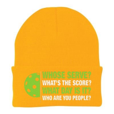 Whose Serve WhatS The Score What Day Is It Pickleball Lover Knit Cap Winter Beanie