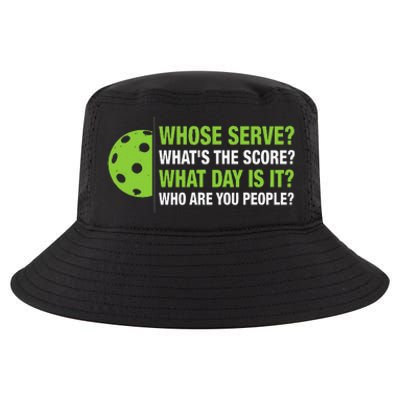 Whose Serve WhatS The Score What Day Is It Pickleball Lover Cool Comfort Performance Bucket Hat