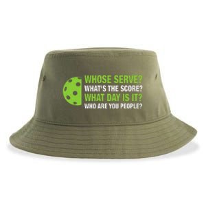 Whose Serve WhatS The Score What Day Is It Pickleball Lover Sustainable Bucket Hat