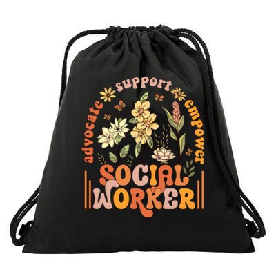 Wildflower Social Worker Drawstring Bag