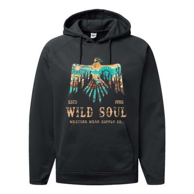 Wild Soul Western Wear Southwest Thunderbird Desert Vibes Performance Fleece Hoodie