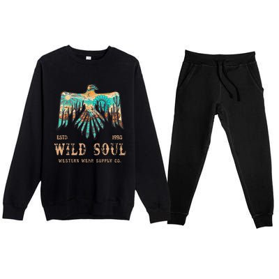 Wild Soul Western Wear Southwest Thunderbird Desert Vibes Premium Crewneck Sweatsuit Set