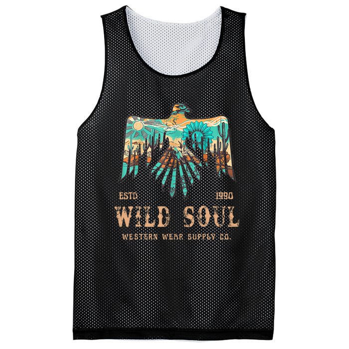 Wild Soul Western Wear Southwest Thunderbird Desert Vibes Mesh Reversible Basketball Jersey Tank