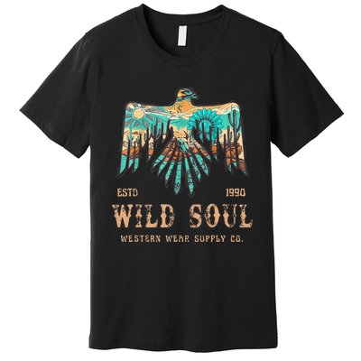 Wild Soul Western Wear Southwest Thunderbird Desert Vibes Premium T-Shirt