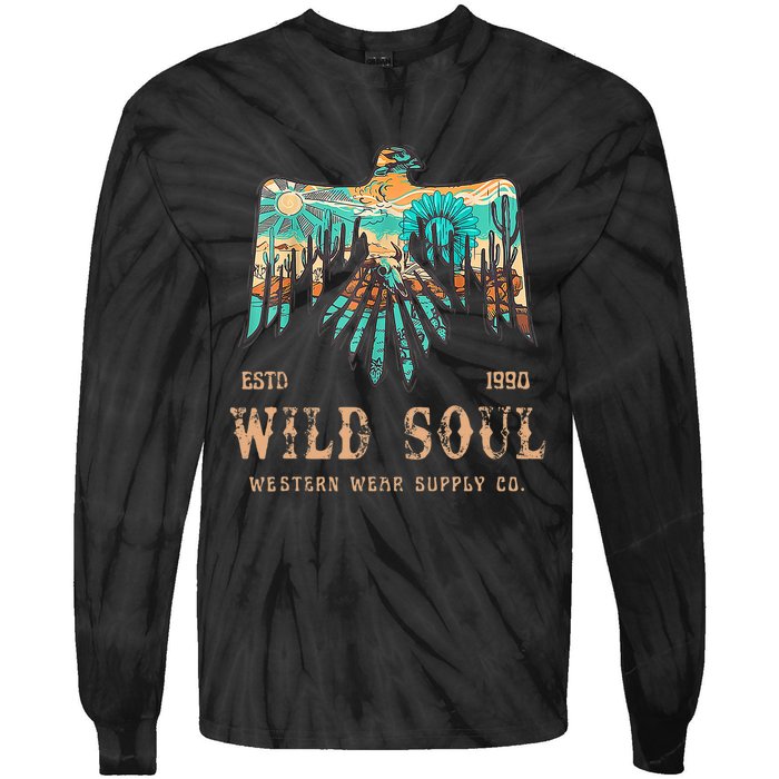 Wild Soul Western Wear Southwest Thunderbird Desert Vibes Tie-Dye Long Sleeve Shirt