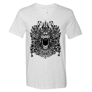 Winged Skull V-Neck T-Shirt