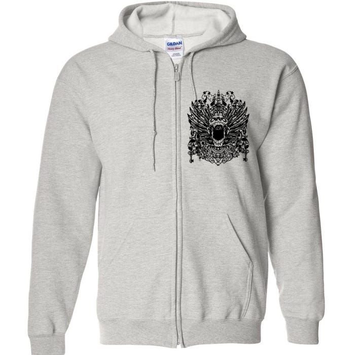 Winged Skull Full Zip Hoodie