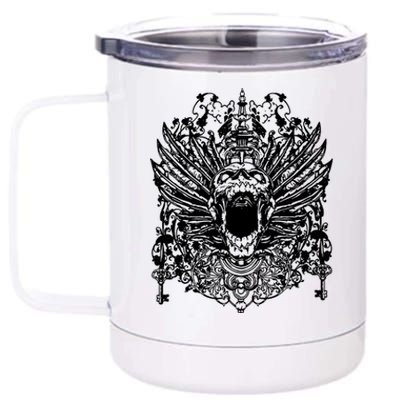 Winged Skull 12 oz Stainless Steel Tumbler Cup