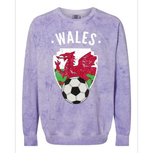 Wales Soccer Wales Flag Football Welsh Pride Roots Colorblast Crewneck Sweatshirt