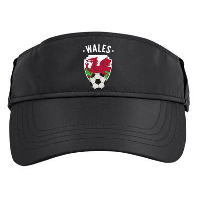 Wales Soccer Wales Flag Football Welsh Pride Roots Adult Drive Performance Visor