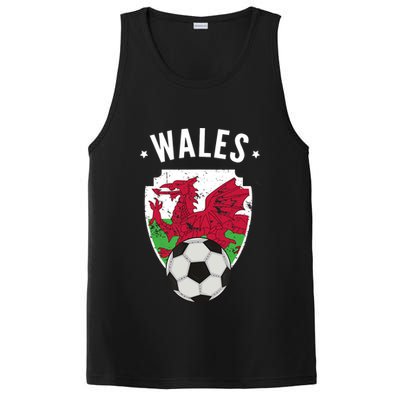 Wales Soccer Wales Flag Football Welsh Pride Roots PosiCharge Competitor Tank
