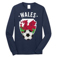 Wales Soccer Wales Flag Football Welsh Pride Roots Long Sleeve Shirt