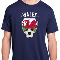 Wales Soccer Wales Flag Football Welsh Pride Roots Adult ChromaSoft Performance T-Shirt