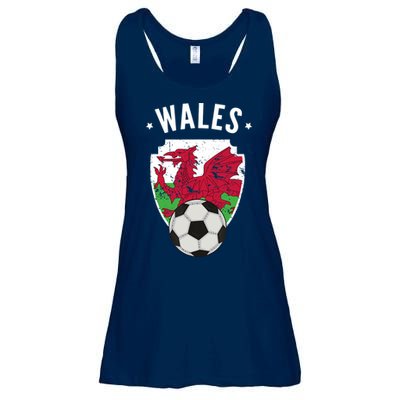 Wales Soccer Wales Flag Football Welsh Pride Roots Ladies Essential Flowy Tank