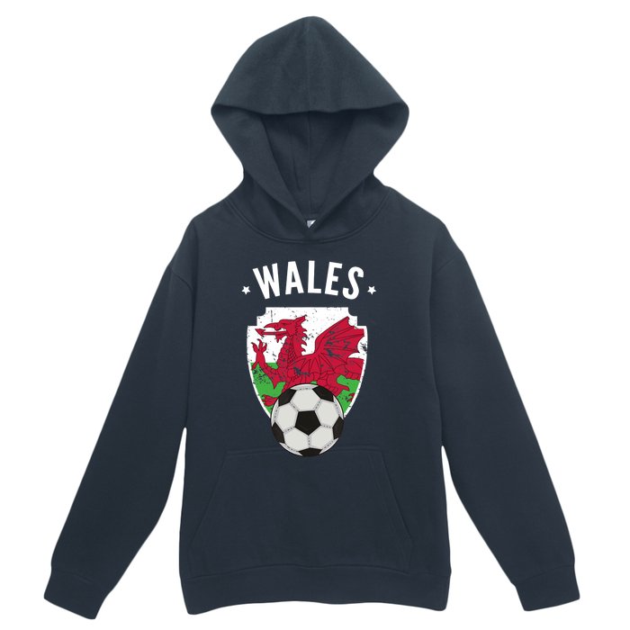 Wales Soccer Wales Flag Football Welsh Pride Roots Urban Pullover Hoodie